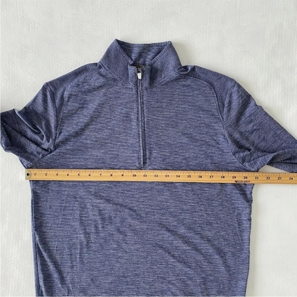 Johnnie-O Vaughn Striped PREP-Formance 1/4 Zip Pullover Mens S in Twilight Blue - Picture 9 of 10